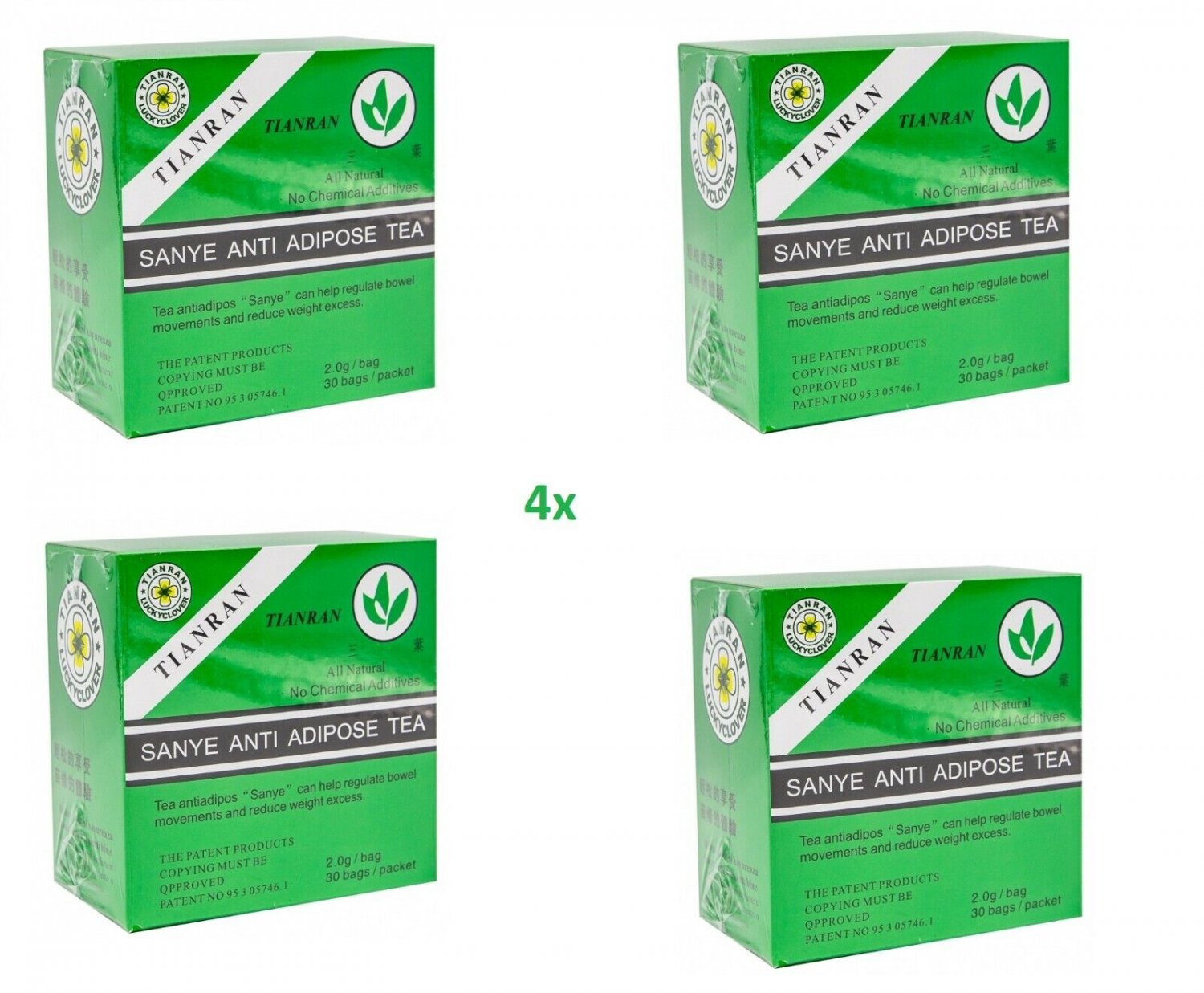 4 Boxes Sanye Tianran Anti Adipose Tea 30 Sachets