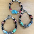 NEW Lot of 3 Bracelets Rainbow Stone, Synthetic Turquoise FREE SHIPPING