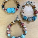 NEW Lot of 3 Bracelets Synthetic Turquoise FREE SHIPPING