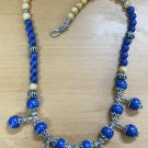 NEW Gemstone Necklace Yellow Jade & Lapis FREE SHIPPING
