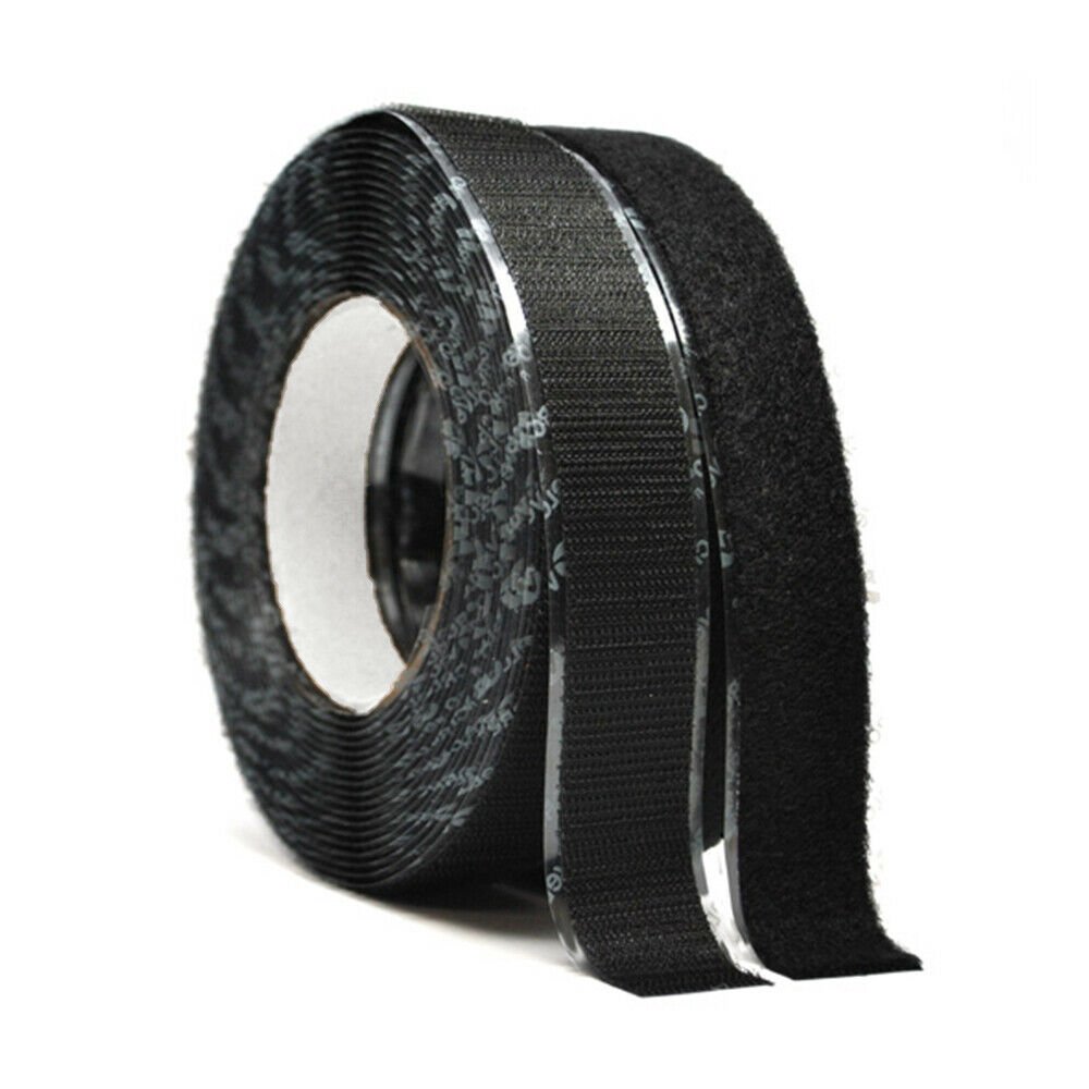 2" Wide VELCRO&Acirc;&reg; Brand HIGH-TACK Self-Adhesive Black Tape Strip Set - 1 YARD