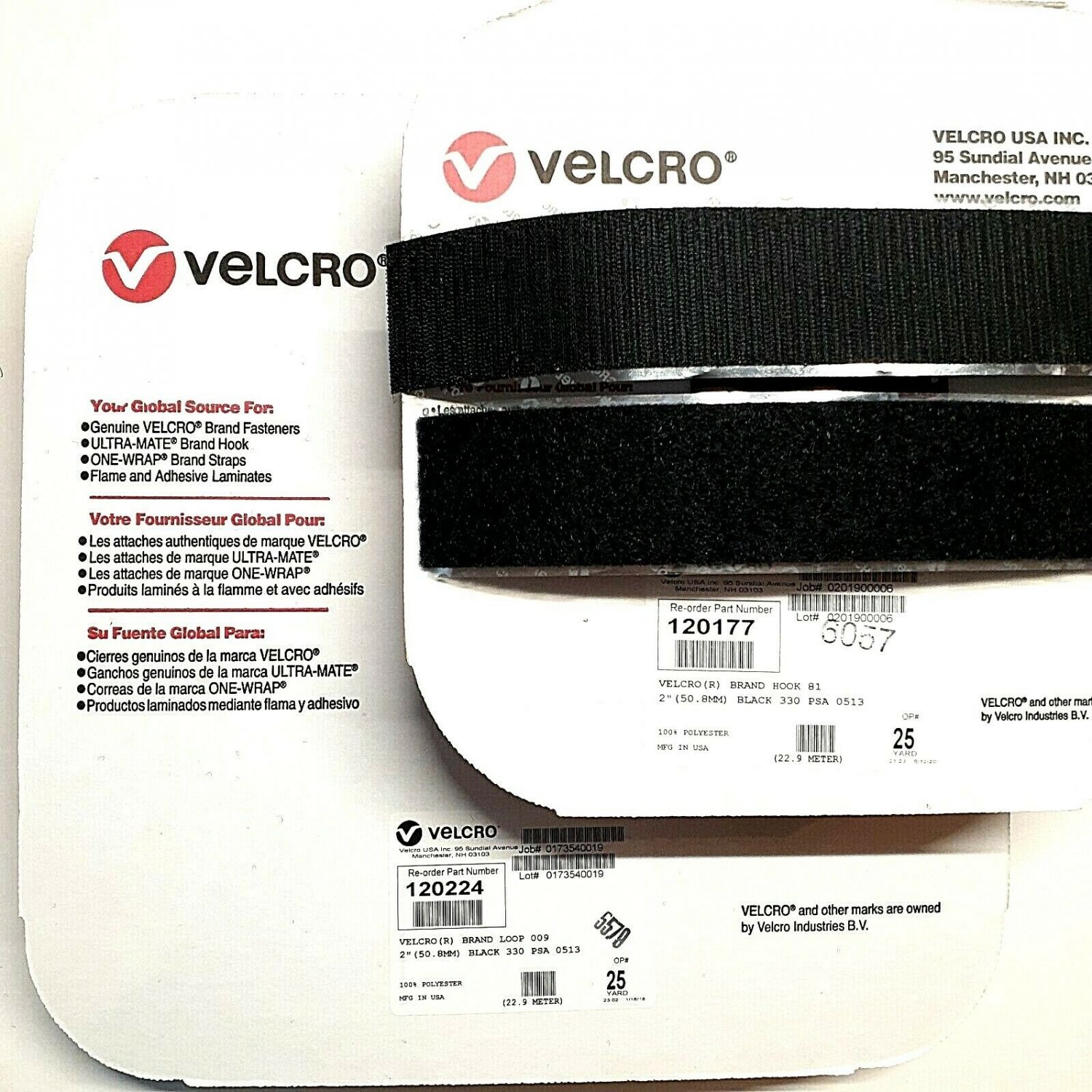 VELCRO&Acirc;&reg; 2" Wide OUTDOOR Rated Polyester Self Adhesive Hook and Loop Set- 1 YARD