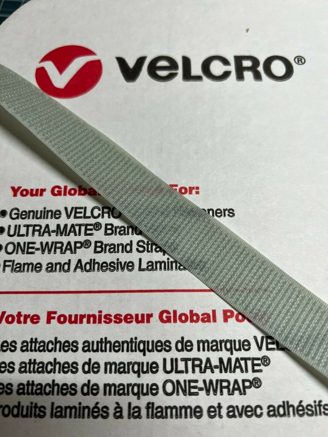 Velcro&Acirc;&reg; Brand 3/4" MIL-SPEC Light Grey/Green Hook Side Only - SEW-ON TYPE 50YDS.