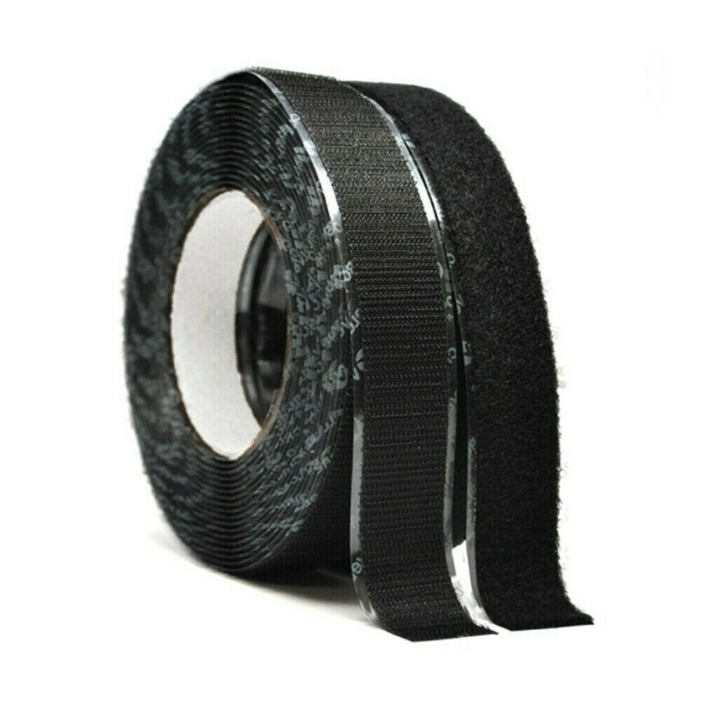 3" Wide VELCRO&Acirc;&reg; Brand HIGH-TACK Self Adhesive Black Tape Strip Set - 1 YARD