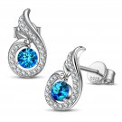 Sterling Silver Dangle Earrings with Crystals from Austria, Birthday Gift