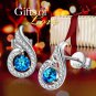 Sterling Silver Dangle Earrings with Crystals from Austria, Birthday Gift