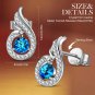 Sterling Silver Dangle Earrings with Crystals from Austria, Birthday Gift