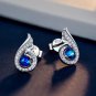 Sterling Silver Dangle Earrings with Crystals from Austria, Birthday Gift