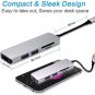 USB C Adapter for MacBook - 5 in 1 Type C Hub, USB C Dock with USB-C to 4K HDMI, 2 USB 3.0 Ports