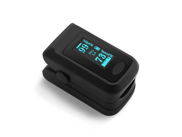 Amalen OLED Finger Pulse Oximeter, O2 Meter, Color Black