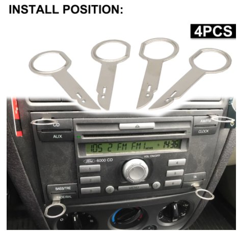 PC5-132 Audi VW Mercedes CD radio stereo removal keys pins head unit tools set