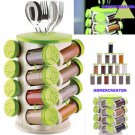 SPICE RACK 16 IN 1 ROTATING SPIRAL SPICE RACK WITH CUTLERY HOLDER