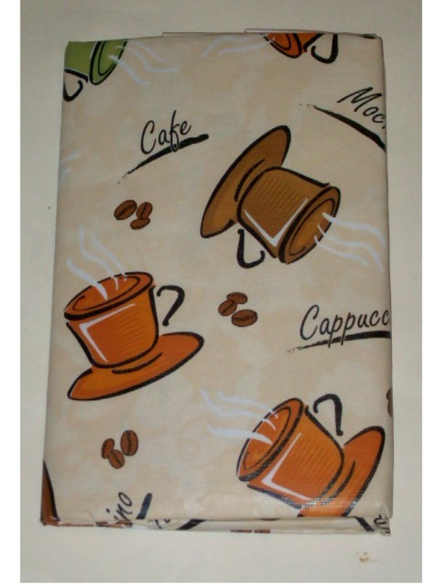 Coffee Themed Tablecloth Cappuccino Mocha Cafe