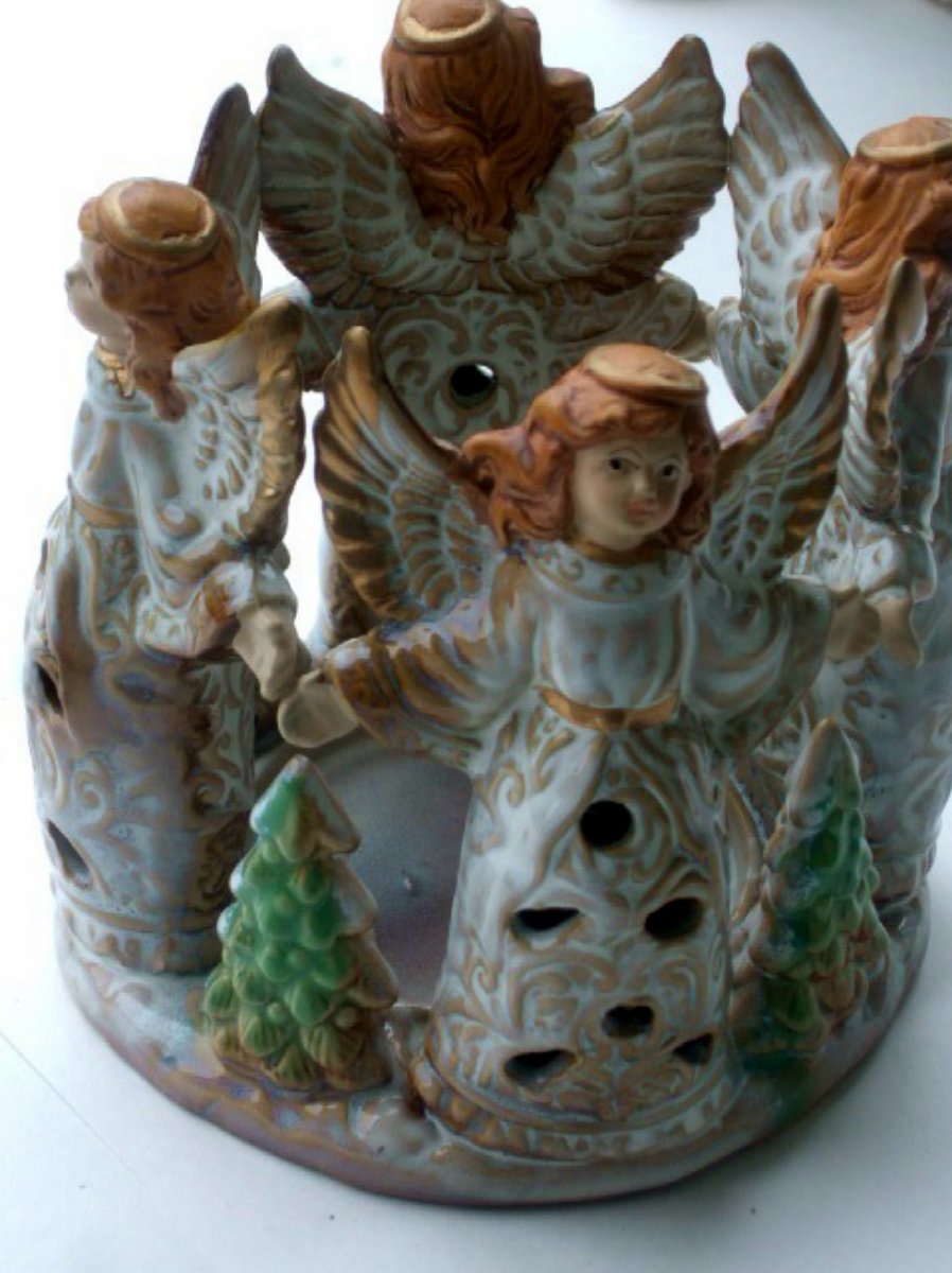 Angels Ceramic Candle Holder