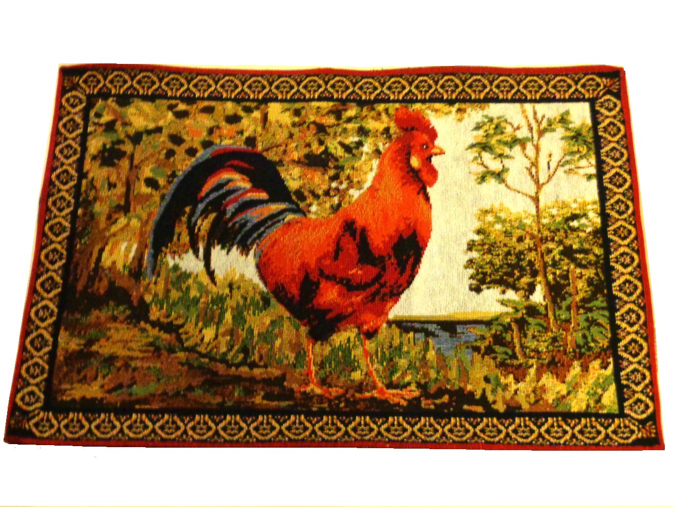 Country Rooster Placemats Set Tapestry Mats
