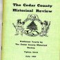 1967 CEDAR COUNTY  IOWA  HISTORY GENEALOGY