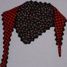 Dog fall orange and black BANDANA  with wide Black wide rick rack.