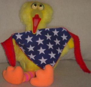 Dog Bandana  red-white-blue BIG STARS on Big Bird the model