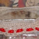 Dog 18 inch White  Valentine Crochet Collar