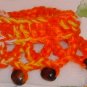 Dog 12 inch Crochet Collar for the Fall Coat Orange, Yellow, Beads