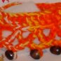 Dog 12 inch Crochet Collar for the Fall Coat Orange, Yellow, Beads
