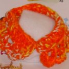 Dog 12 inch Crochet Collar for the Fall Coat Orange, Yellow, Beads