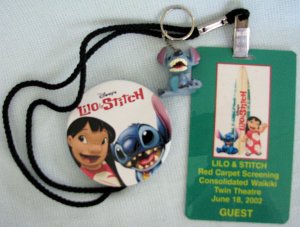 Disney LILO & STITCH Red Carpet Promo Lanyard & Button