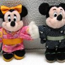 DISNEY MICKEY & MINNIE MOUSE KIMONO Plush Pins Tokyo 1998 DISNEY MICKEY & MINNIE MOUSE KIMONO Plush Pins Tokyo 1998