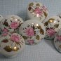 8 Porcelain White Floral Ceramic Cabinet Knobs