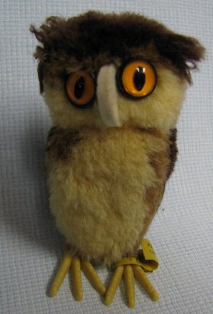 Vintage STEIFF Woll Eule Woolen Owl 7480/09