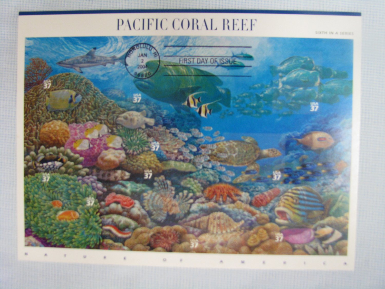 Pacific Coral Reef Postage Stamps USPS First Day Cover 10 37c