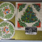 Monogram Christmas Party Smarty Napkin Coaster Set MIB