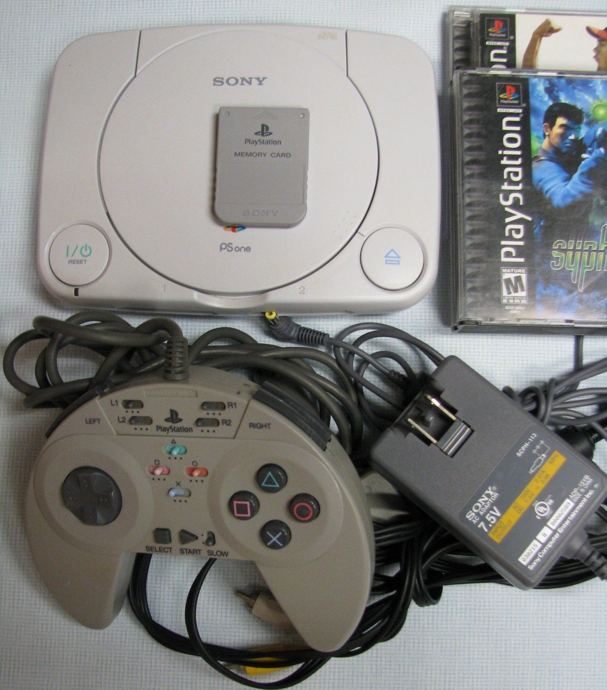 PSone Mini System + 5 Games Complete Ready To Play Playstation