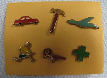 Enamel Pin Collection Lapel Tie Tacks Car Birds Cross Runner