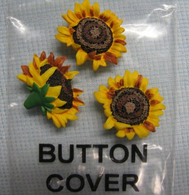 Sunflower Button Covers 3pc