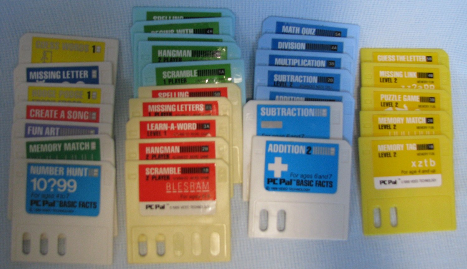 VTECH PC PAL GAMES Math Spelling 29 pc Floppy Disks Lot