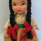 Vintage 7" Doll Black Braids Vinyl Rubber J.A.F.