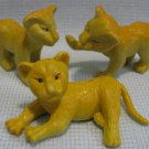 3 Animal Figures Lion Cubs Wildlife Cats Plastic Diorama