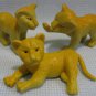 3 Animal Figures Lion Cubs Wildlife Cats Plastic Diorama