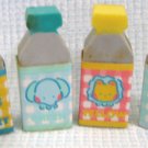 Vintage Miniature Juice Bottle Erasers Sanrio 1983