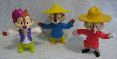 3 Chip N Dale Disney Epcot Figures