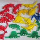 20 Dinosaurs Mammoth T-Rex Colored Plastic PVC Figures