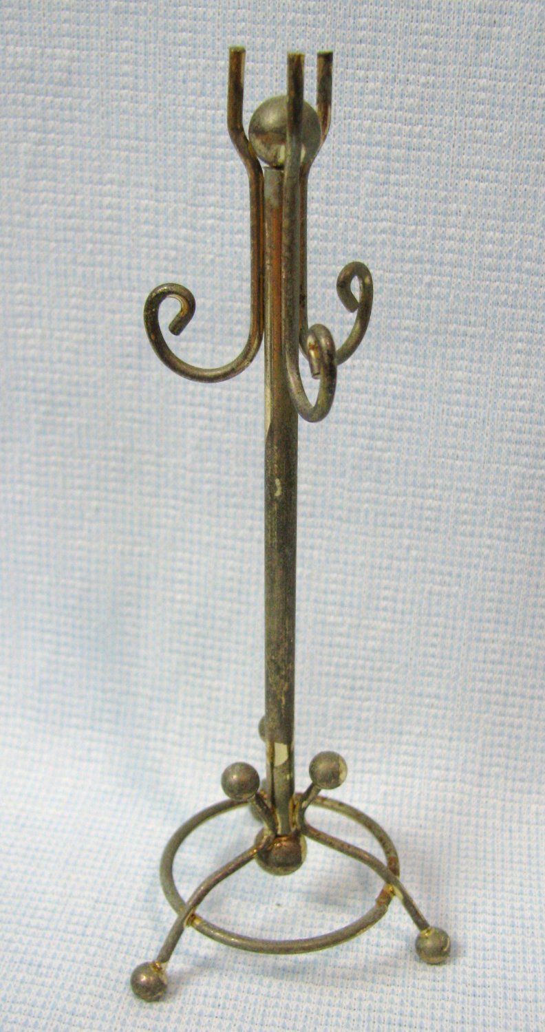 Brass Coat Hat Rack Dollhouse Miniatures