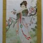 Japanese Scroll Hand Painted Geisha Cherry Blossoms