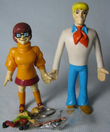 Scooby Doo VELMA FRED Bendy Figures Shaggy Keychain
