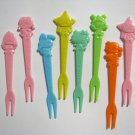Little Twin Stars + My Melody + Tiny Poem + Kitty + More 8 Forks Set Sanrio 1976