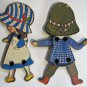 Holly Hobby Style Hardboard Puppet Pair