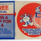 Vintage Hawaiian Punch "Punchy" 1972 US Olympics Promo Sticker Decal