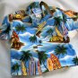 Infants Top & Shorts Boys 2pc Set Blue Aloha Surfboard Pattern