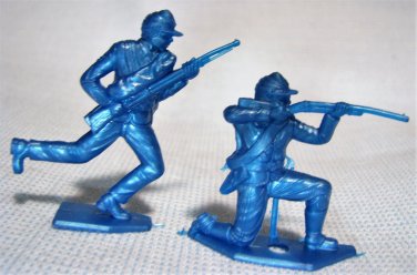 Civil War Cavalry Metallic Blue MPC Plastic Figures